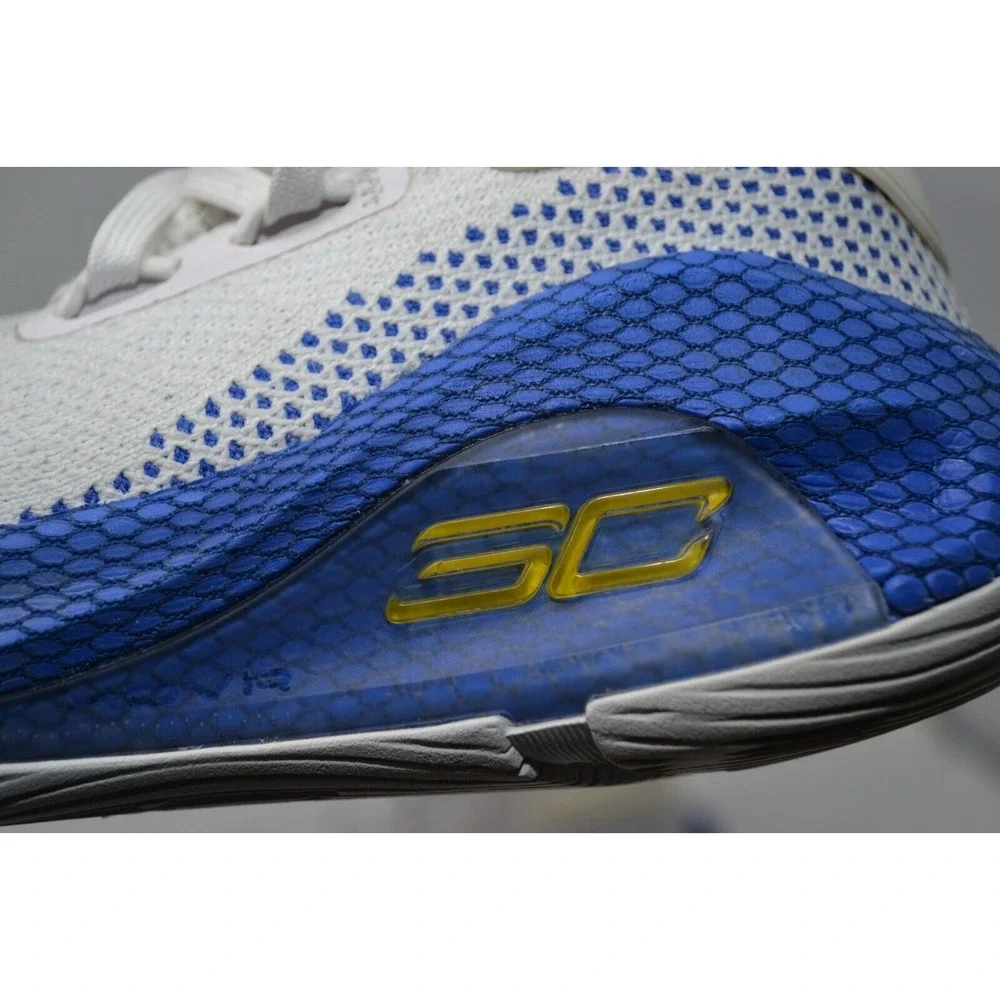 Under Armour BGS Curry 6 Boys 6Y Basketball Shoes White Blue Sneaker 3020415-103